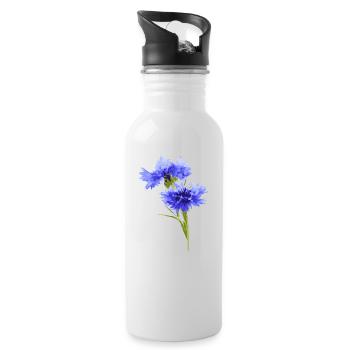 Kornblume - Trinkflasche mit integriertem Trinkhalm - Weiß - Rechts