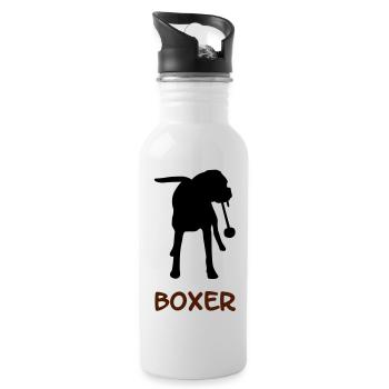 Boxer_2_cb - Trinkflasche mit integriertem Trinkhalm - Weiß - Rechts