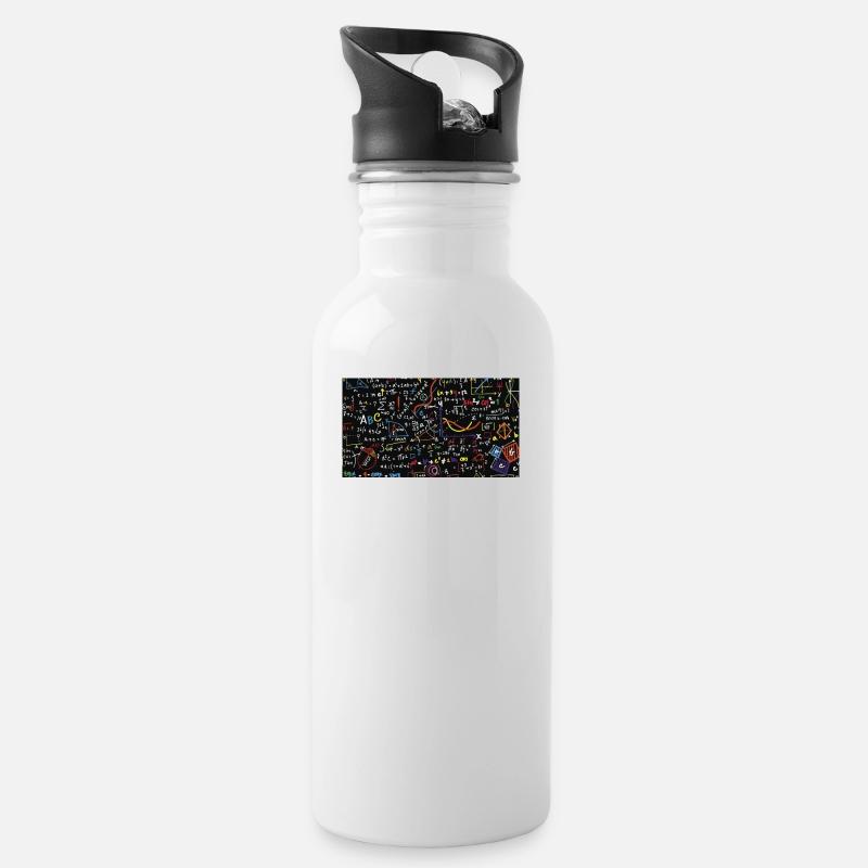 mathe - Trinkflasche mit integriertem Trinkhalm - Weiß