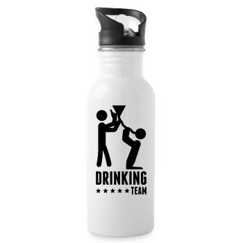 drinking_team_extreme_1 - Trinkflasche mit integriertem Trinkhalm - Weiß - Rechts