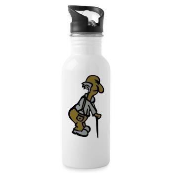 old man humor cane 1504 - Water bottle with straw - white - Right