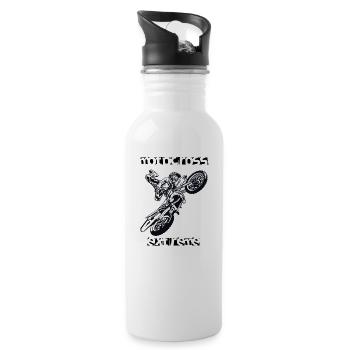 Motocross - Water bottle with straw - white - Right