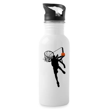 Basketball - Trinkflasche mit integriertem Trinkhalm - Weiß - Rechts