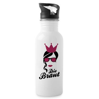 Die Braut - Jga - Trinkflasche mit integriertem Trinkhalm - Weiß - Rechts