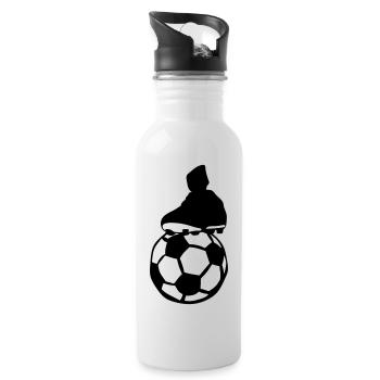 chaussure football ballon - Gourde avec paille intégrée - blanc - Droite