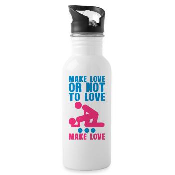 make love or not to love sex liebe mache - Gourde avec paille intégrée - blanc - Droite