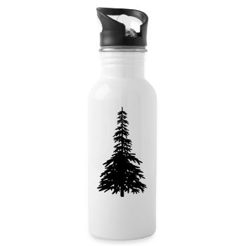 Christmas tree - Water bottle with straw - white - Right