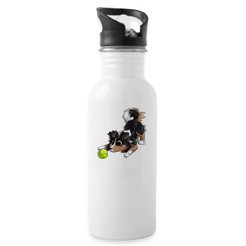 The cutest Shetland - Water bottle with straw - white - Right