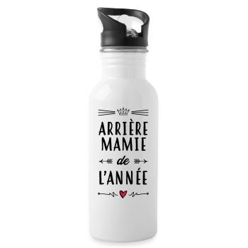 Arrière Mamie Mamy Grand-Mère Grand Mere - Water bottle with straw - white - Right