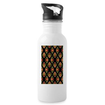 Psychedelisches Gemüse - Trinkflasche mit integriertem Trinkhalm - Weiß - Rechts