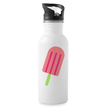 eis design - Trinkflasche mit integriertem Trinkhalm - Weiß - Rechts