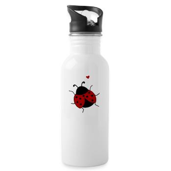 LUCKY BEETLE - Gourde avec paille intégrée - blanc - Droite