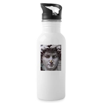 David by Michelangelo - Water bottle with straw - white - Right