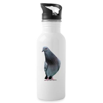 Taube. dove - Trinkflasche mit integriertem Trinkhalm - Weiß - Rechts