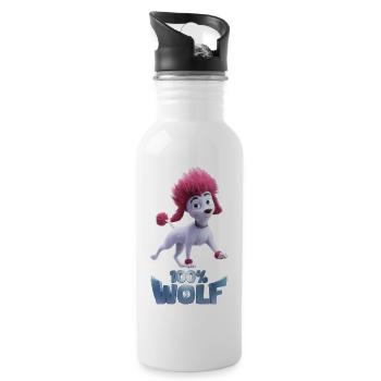 100% wolf logo and Freddy - Water bottle with straw - white - Right