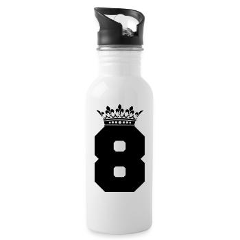 8 krone - Trinkflasche mit integriertem Trinkhalm - Weiß - Rechts