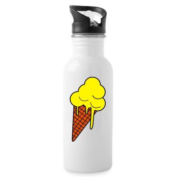 Schmelzendes Eis  Pop Art - Water bottle with straw - white - Right