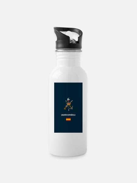 Legion Espanola-Handy-Fall - Trinkflasche mit integriertem Trinkhalm - Weiß