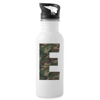 Tough letter E in camouflage pattern! Enlarge or - Water bottle with straw - white - Right