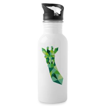 GIRAFFE GRÜN - Trinkflasche mit integriertem Trinkhalm - Weiß - Rechts