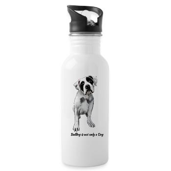 Bulldog - Trinkflasche mit integriertem Trinkhalm - Weiß - Rechts