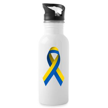 Peace for Ukraine - Water bottle with straw - white - Right