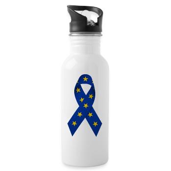Bow Europe Flag Design Gift - Water bottle with straw - white - Right