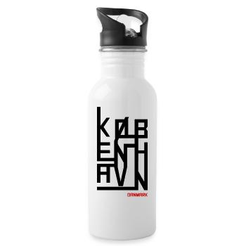 København Danmark Design moderne - Gourde avec paille intégrée - blanc - Droite