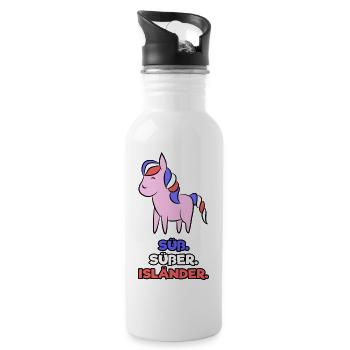 Islandponys Pony Pferde Islandpferde Statement - Trinkflasche mit integriertem Trinkhalm - Weiß - Rechts
