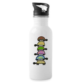 Turtle Tower - Water bottle with straw - white - Right