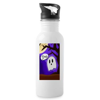 boo Fantome mignon Halloween - Gourde avec paille intégrée - blanc - Droite