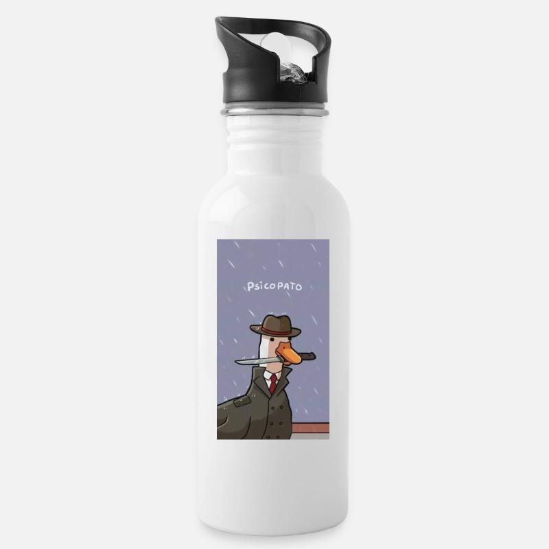 Meme Duck - Water bottle with straw - white