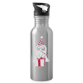 Sweet spirit celebrates its birthday - Water bottle with straw - silver - Right