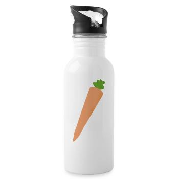 Carrot Carrot Vegetable Health Vegan Gift - Water bottle with straw - white - Right