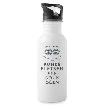 Sohn sein - Trinkflasche mit integriertem Trinkhalm - Weiß - Rechts