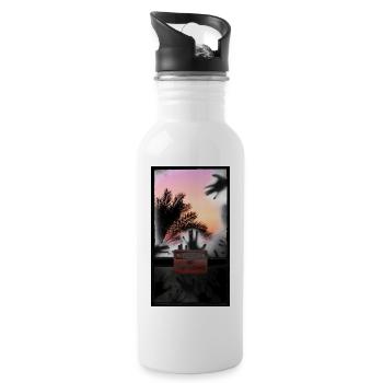 T-shirt creepy forest entering forbidden gift - Water bottle with straw - white - Right