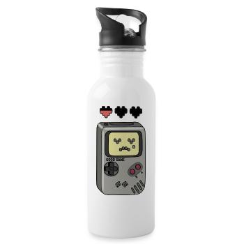 Sad Games Console Crying Emoji - Water bottle with straw - white - Right
