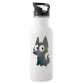 Kelpie fawn - Gourde avec paille intégrée - blanc - Droite