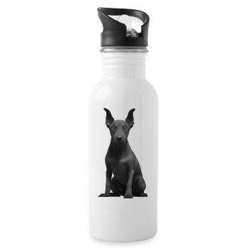 Doberman Dresseur Doberman Chien Doberman Chiot - Gourde avec paille intégrée - blanc - Droite