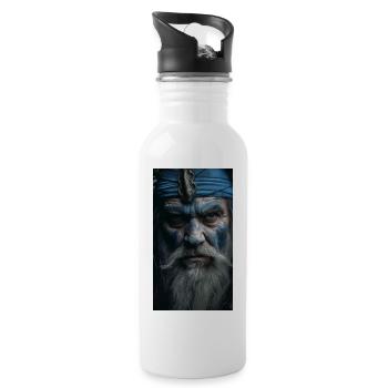 Viking - Trinkflasche mit integriertem Trinkhalm - Weiß - Rechts