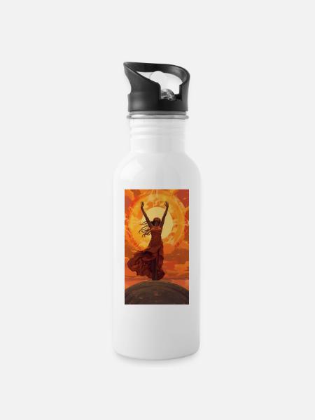 Praise the Sun - Water bottle with straw - white