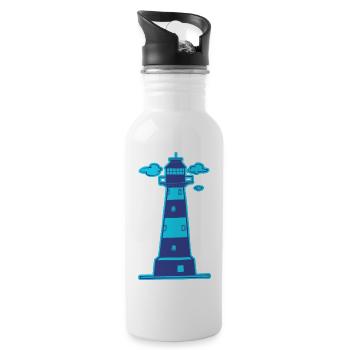 The Lighthouse - Water bottle with straw - white - Right