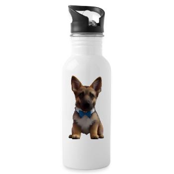 Dog Owner German Shepherd Dogs Dog Owner Dog - Water bottle with straw - white - Right