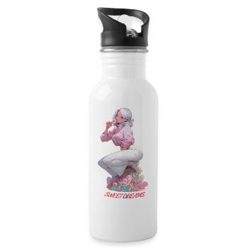 Sweet Dreams - Trinkflasche mit integriertem Trinkhalm - Weiß - Rechts