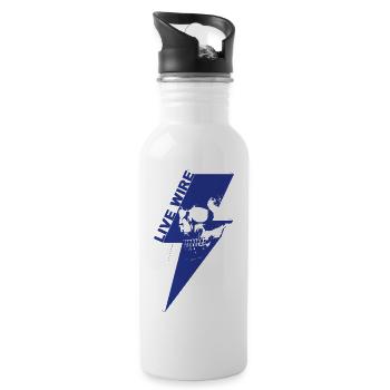 live wire skull blue - Gourde avec paille intégrée - blanc - Droite