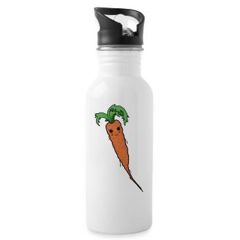 Möhre - Trinkflasche mit integriertem Trinkhalm - Weiß - Rechts