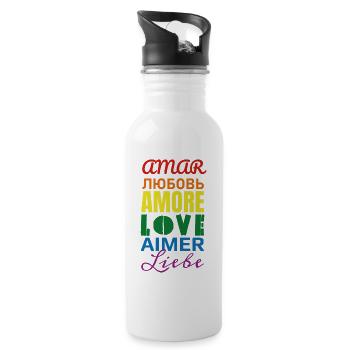Amour - Gourde avec paille intégrée - blanc - Droite