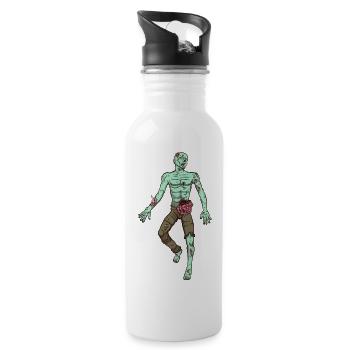 Zombie Laying On Ground - Water bottle with straw - white - Right