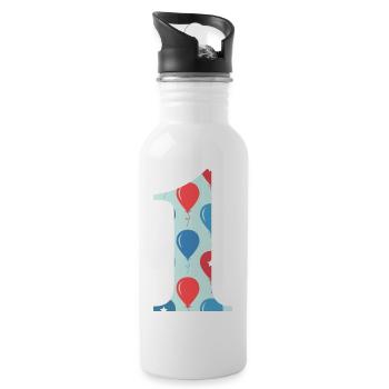1st anniversary balloon - Water bottle with straw - white - Right