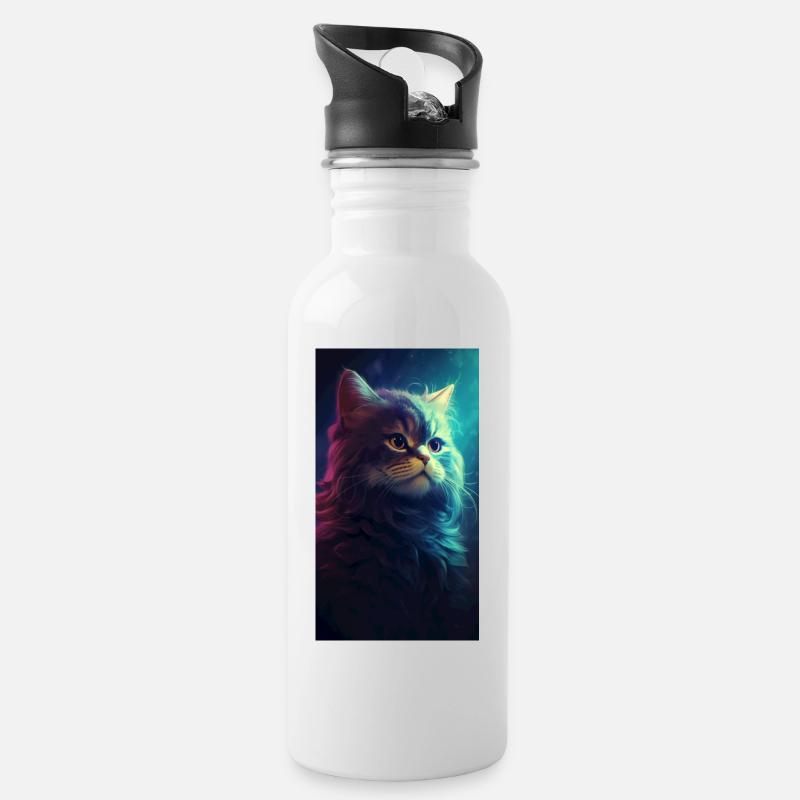 Model - Water bottle with straw - white
